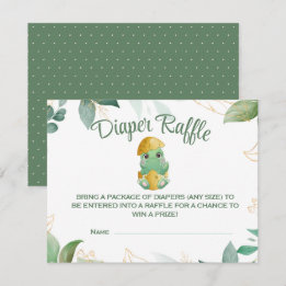Dino Egg Baby Shower Diaper Raffle Card