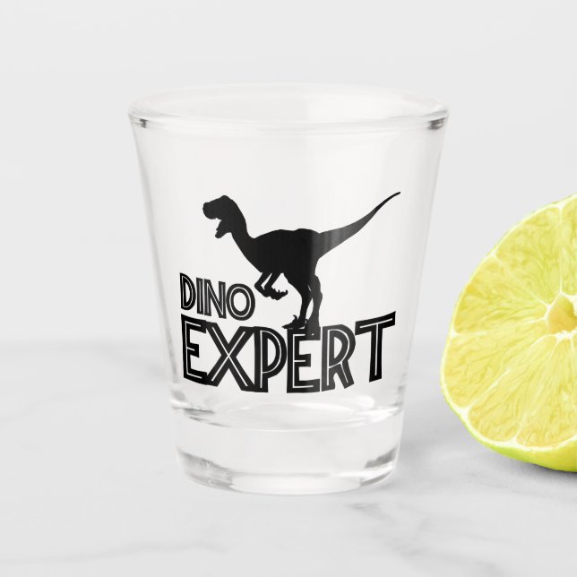 Dino Expert - Dinosaur Lovers Shot Glass (Front)