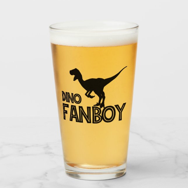 Dino Fanboy - Dinosaur Lover Glass (Front Filled)