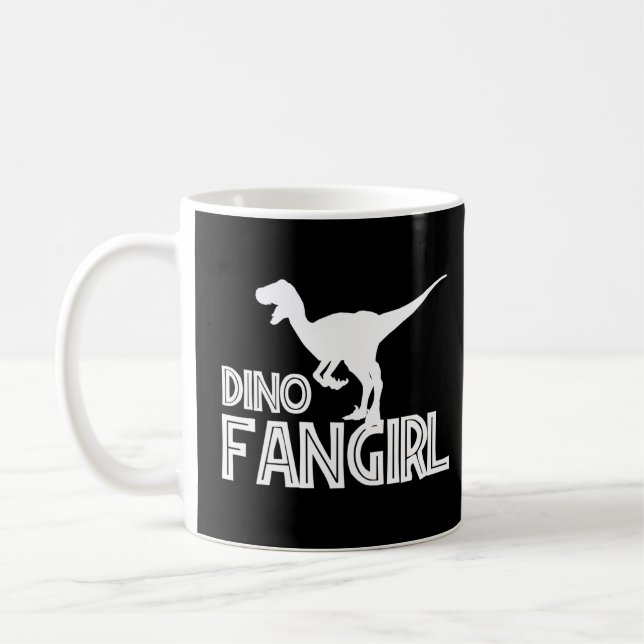 Dino Fangirl - Dinosaur Lover Coffee Mug (Left)