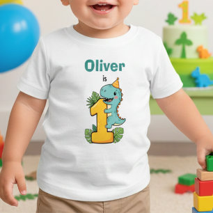 Dino First Birthday Baby T-Shirt