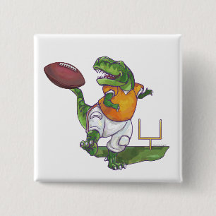 Dino Football Player 15 Cm Square Badge