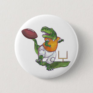 Dino Football Player 6 Cm Round Badge