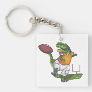 Dino Football Player Key Ring