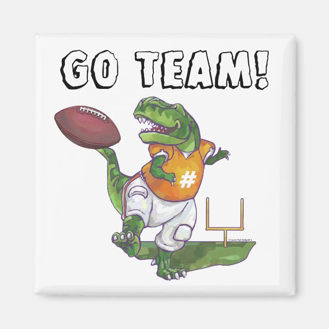 Dino Football Player Magnet (Front)