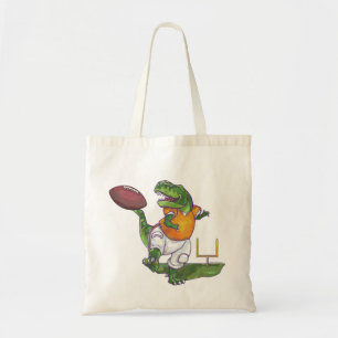 Dino Football Player Tote Bag
