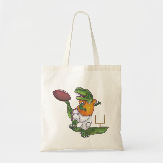 Dino Football Player Tote Bag (Front)