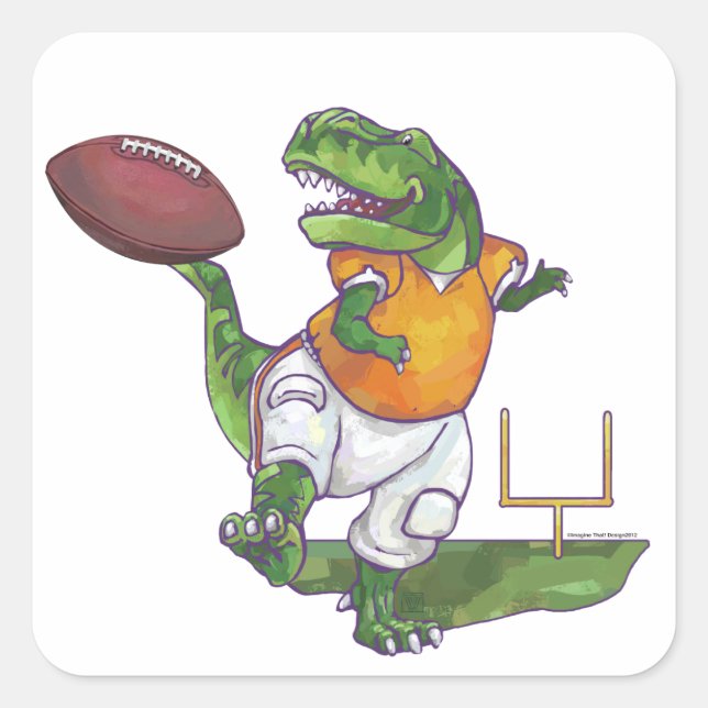 Dino Football Star Square Sticker (Front)