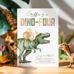 Dino-Four Birthday Invitation 