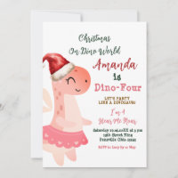 Dino-Four Christmas on Dino World Girl Birthday