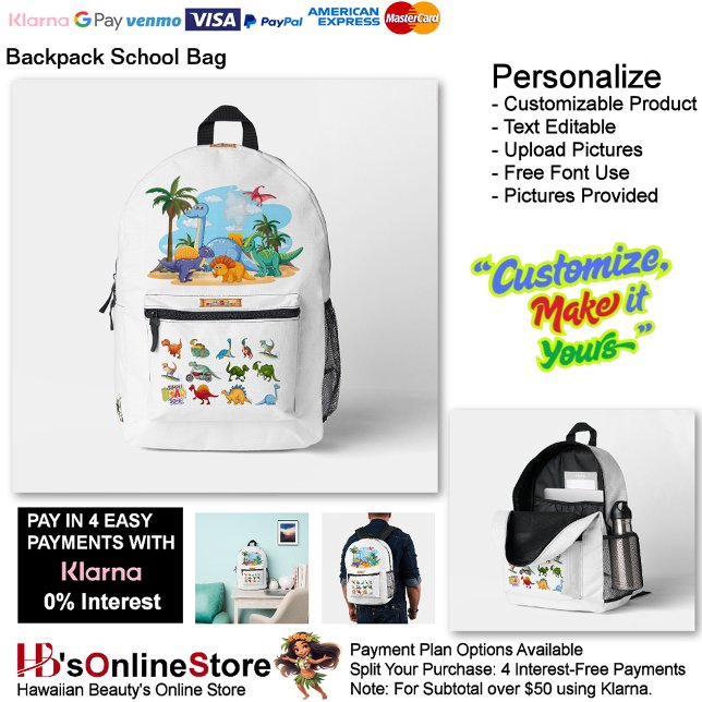 Dino Friends Backpack Print Cut Sew School Bag 11 (Dino Friends Backpack Print Cut Sew School Bag 11.)