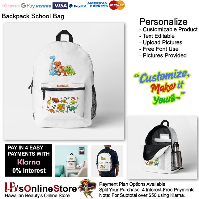 Dino Friends Backpack Print Cut Sew School Bag 4 (Dino Friends Backpack Print Cut Sew School Bag 4.)