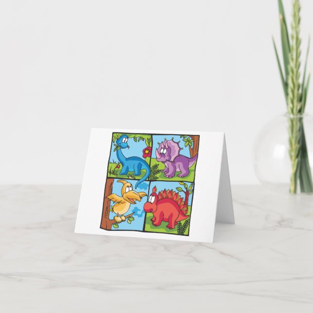 Dino Friends Blank Card (Front)
