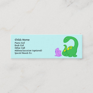 Dino Friends Child I.D. Calling Card