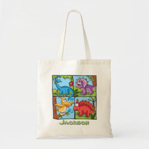 Dino Friends Personalised Large Tote Bag