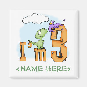 Dino Fun 3rd Birthday Magnet