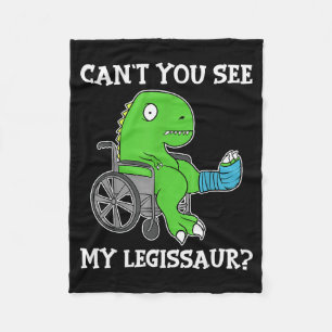 Dino Funny Get Well Broken Leg Gift Dinosaur With Fleece Blanket