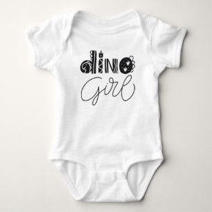 Dino Girl Baby Bodysuit - Cute Dinosaur Graphic 