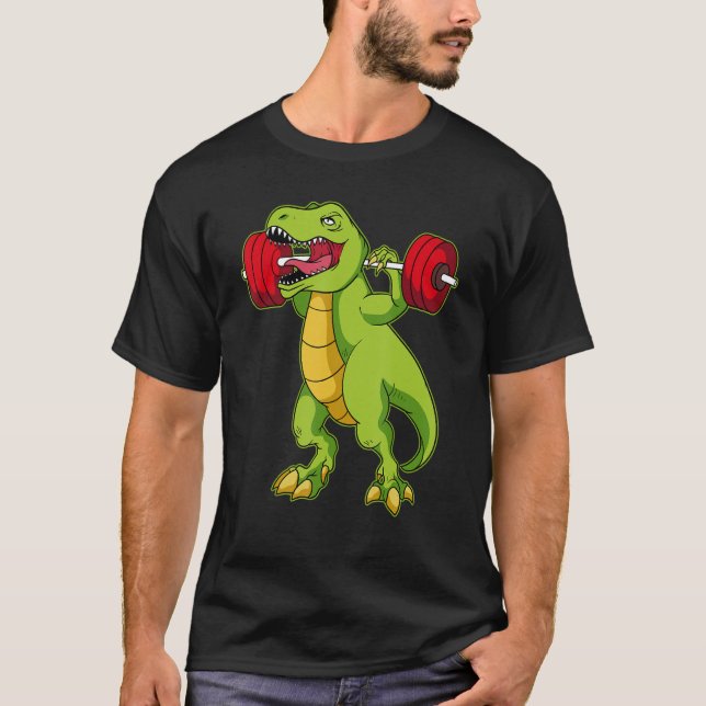 Dino Gym Workout Dinosaur Bodybuilding T-Shirt (Front)