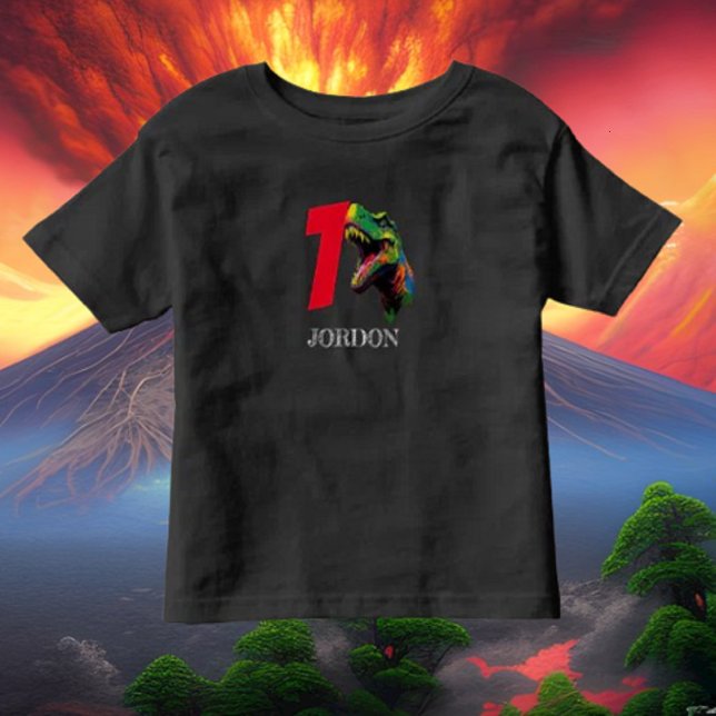 Dino Happy 1st Birthday Toddler T-Shirt (Bring your dream party to life with our selection of quality Dinosaur themed party supplies )