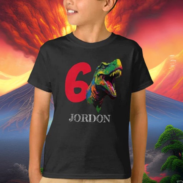 Dino Happy 6th Birthday T-Shirt (Bring your dream party to life with our selection of quality Dinosaur themed party supplies )
