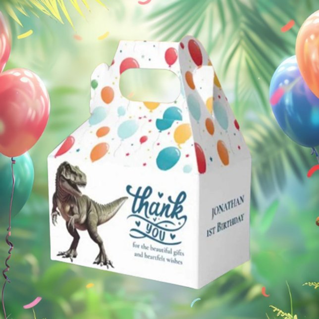 dino happy boy favour box	 box (Get ready to roar with excitement! Invite your friends to a dino-mite Jurassic World party)
