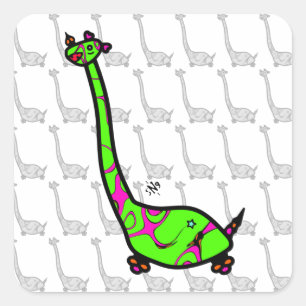 Dino Joe Colourful horned dinosaurs like creature  Square Sticker