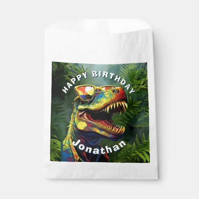 Dino Jurassic Jungle kids  Favour Bags (Front)