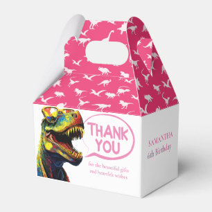 Dino Jurassic Jungle kids Pink Favour Box