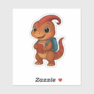 Dino Kammli mit Rucksack & Schulbuch