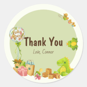 Dino kids toys birthday party  classic round sticker