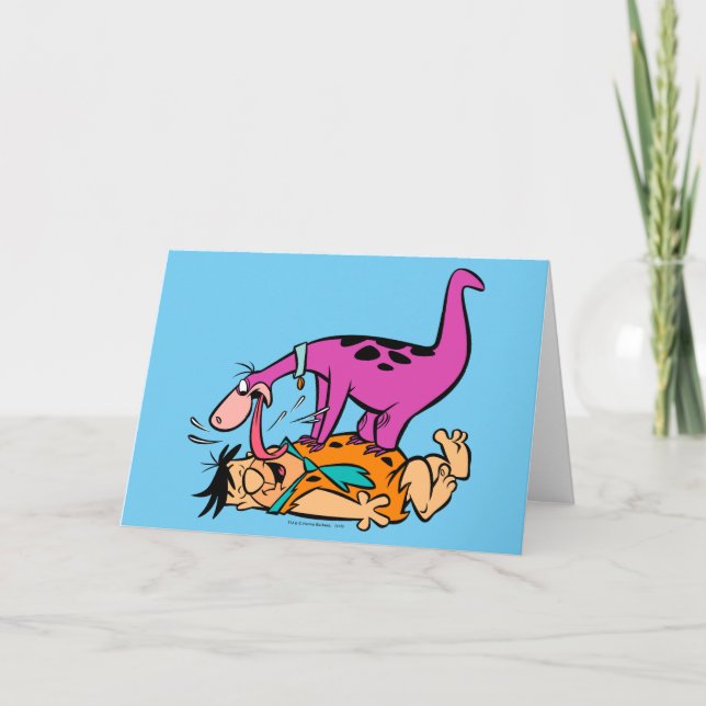 Dino Licking Fred Flintstone Card (Front)