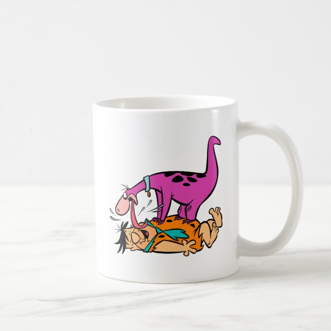 Dino Licking Fred Flintstone Coffee Mug (Right)