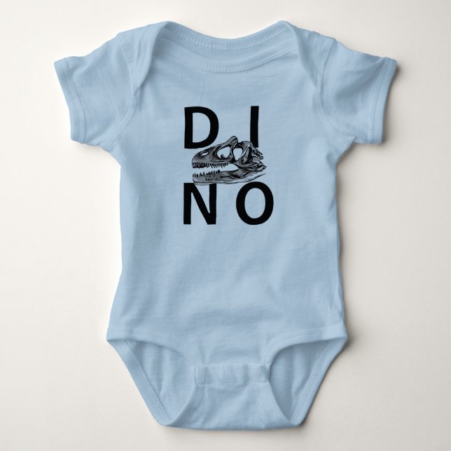 DINO - Light Blue Baby Jersey Bodysuit (Front)