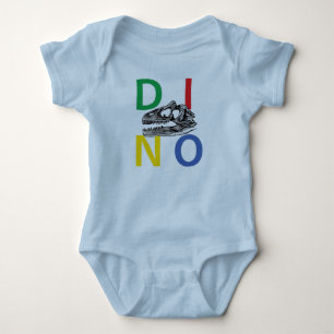 DINO - Light Blue Baby Jersey Bodysuit