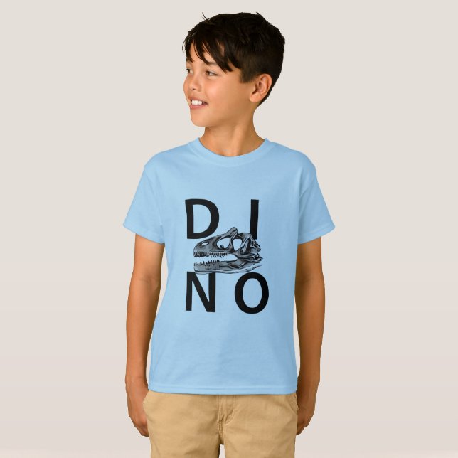 DINO - Light blue Kids' Hanes TAGLESS® T-Shirt (Front Full)