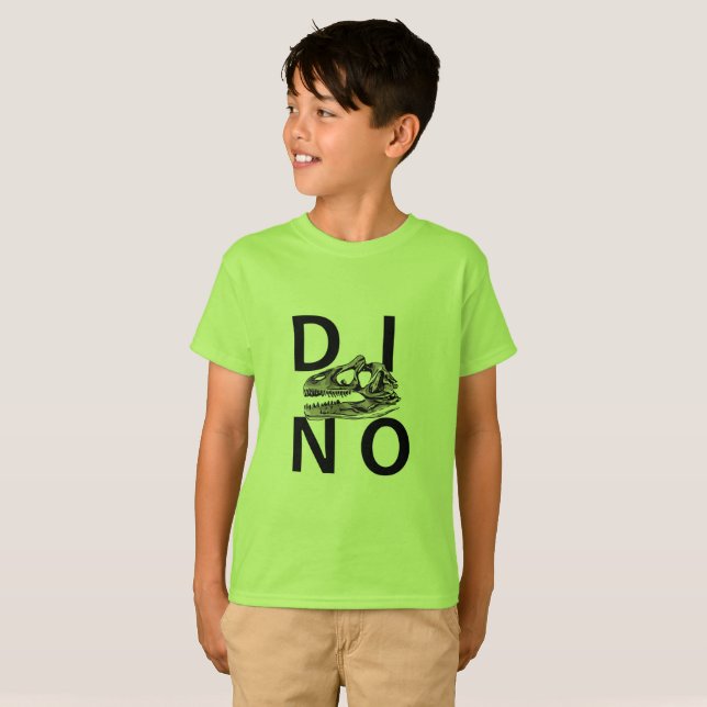 DINO - Lime Kids' Hanes TAGLESS® T-Shirt (Front Full)