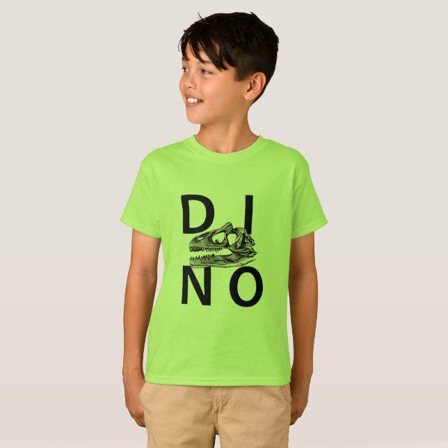 DINO - Lime Kids' Hanes TAGLESS® T-Shirt (Front Full)