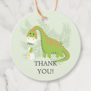 Dino Love Boys Baby Shower Favour Gift Tag