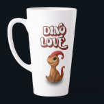 Dino Love – Kammli Looks Up Latte Mug<br><div class="desc">Ein liebevolles Latte Mug mit Kammli,  die sitzend nach oben auf die Worte „Dino Love“ blickt. Ein warmes,  freundliches Design für alle,  die kleine Momente der Zuneigung und Dino‑Magie lieben. Perfekt als Geschenk oder als tägliche Erinnerung an ein bisschen mehr Liebe im Alltag.</div>