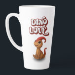 Dino Love – Kammli Looks Up Latte Mug<br><div class="desc">Ein liebevolles Latte Mug mit Kammli,  die sitzend nach oben auf die Worte „Dino Love“ blickt. Ein warmes,  freundliches Design für alle,  die kleine Momente der Zuneigung und Dino‑Magie lieben. Perfekt als Geschenk oder als tägliche Erinnerung an ein bisschen mehr Liebe im Alltag.</div>
