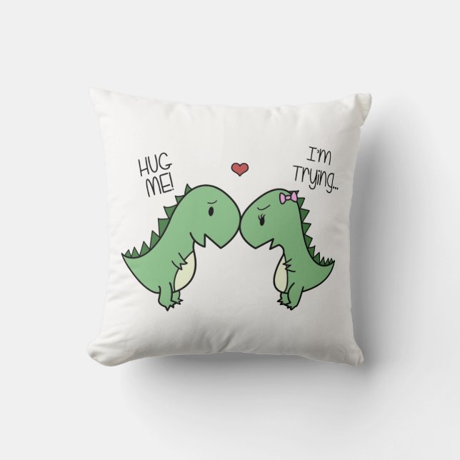 Dino Love Pillow! Cushion (Front)