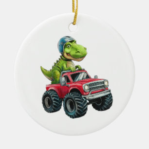 Dino Love Ride Ceramic Tree Decoration