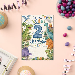 Dino-Mite 2nd Birthday Acrylic Invitations