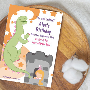 Dino-mite Birthday Bash! Hand-Drawn Dinosaur Invitation