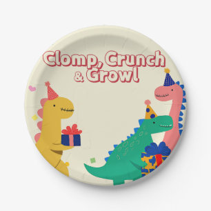 Dino-Mite Birthday Invitation Paper Plate