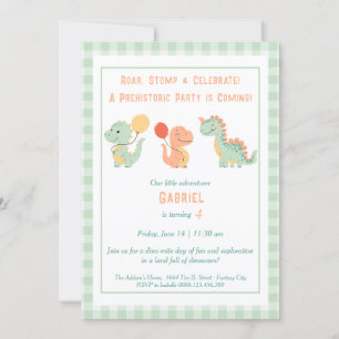 Dino-Mite Birthday Invitation – Roar, Stomp & Cele