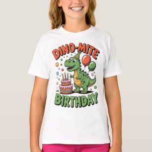 Dino-Mite Birthday Nostalgic Cartoon Style Tshirts