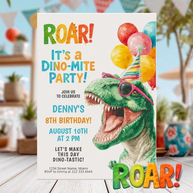 Dino-Mite Birthday Party Design Invitation (Creator Uploaded)