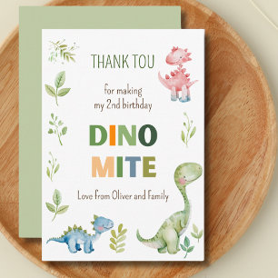 Dino-mite birthday thank you card